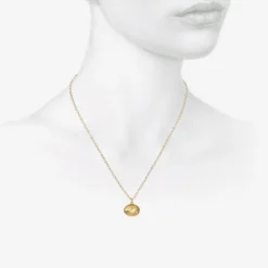 14k small eye love token pendant