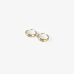 14k small graduated hewn hoop