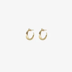 14k small graduated hewn hoop