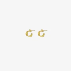 22k small laurel hoops