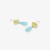 18k small scallop earrings with sleeping beauty turquoise drops