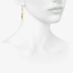 14k small seaweed earrings with keshi pearls & diamonds
