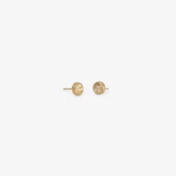 14k small snowy ledge studs with diamonds, .12ct