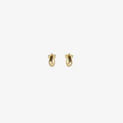 14k small teardrop hewn earrings on posts