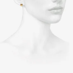 14k small wide hoops on posts