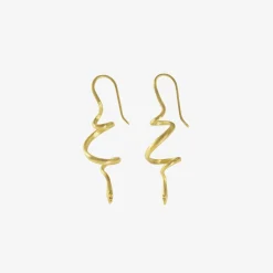 18k spiral snake earrings