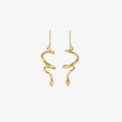 18k spiral snake earrings