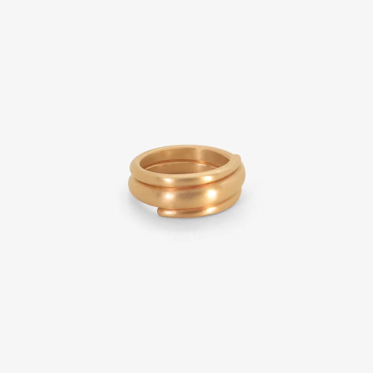 14k three wrap spiral ring