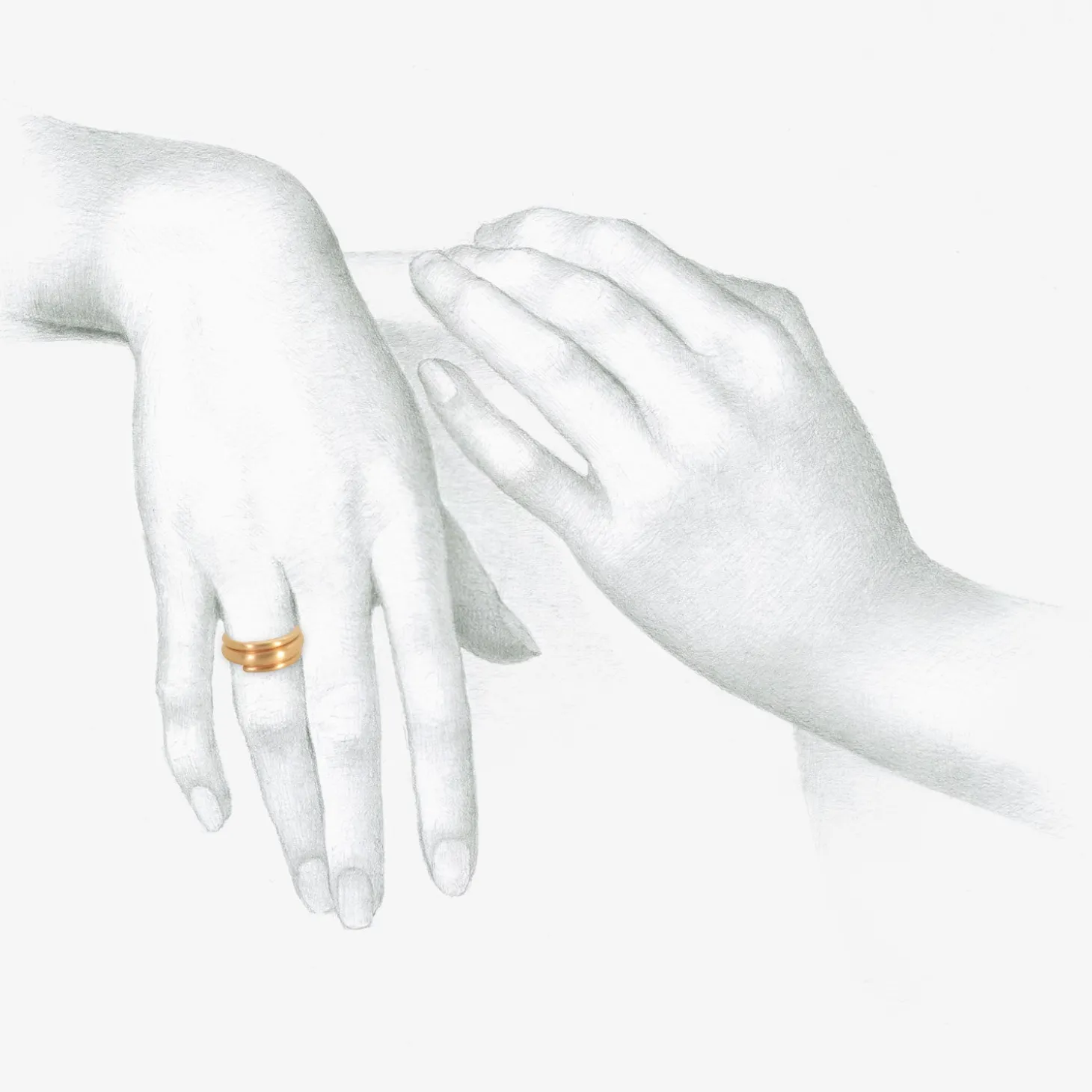14k three wrap spiral ring