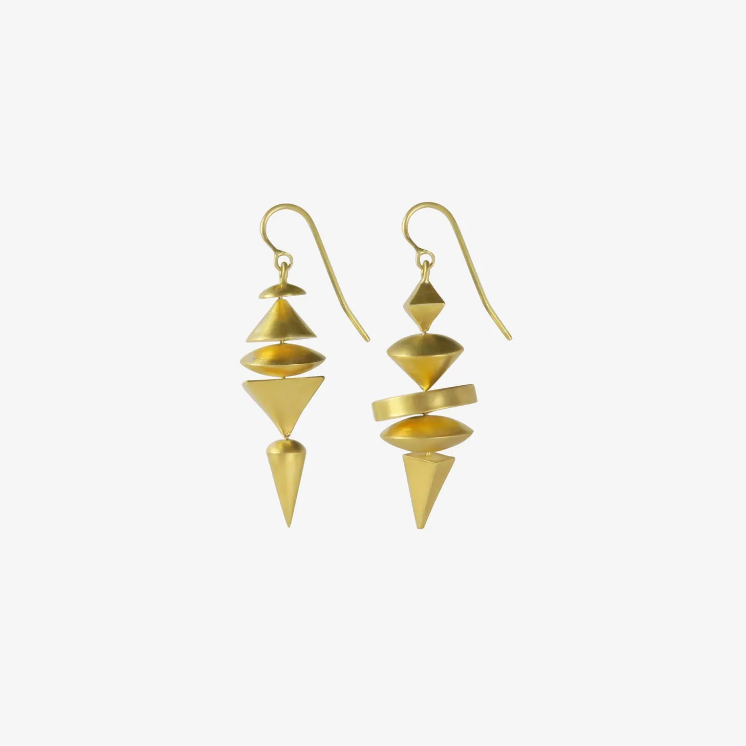 22k 5-tiered neo-geo earrings
