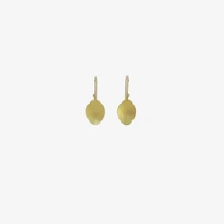 18k tiny oval hammered scallop earrings