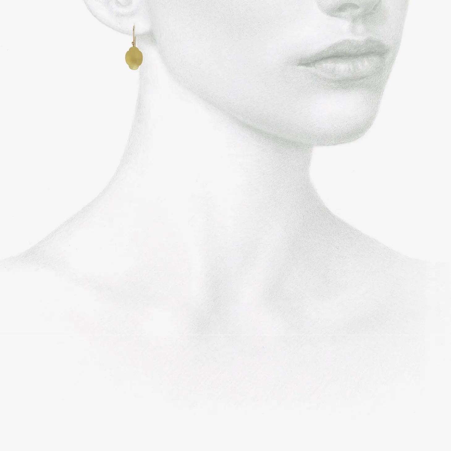 18k tiny oval hammered scallop earrings
