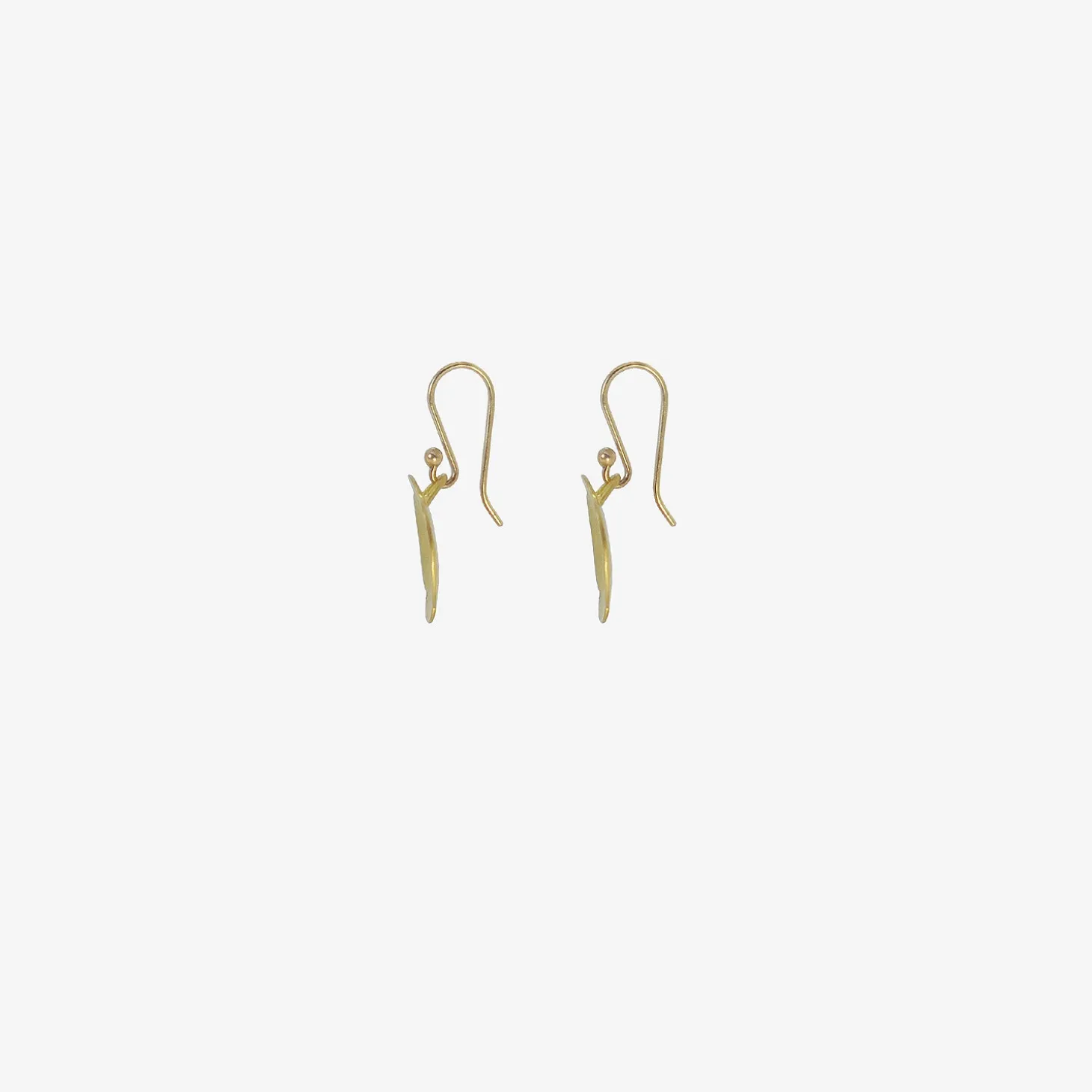 18k tiny rectangular hammered scallop earrings