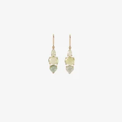 14k triple drop earrings with blue & green tourmaline