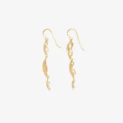 18k triple drop flowery erewhon earrings