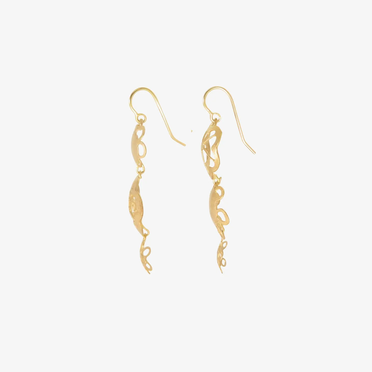 18k triple drop flowery erewhon earrings