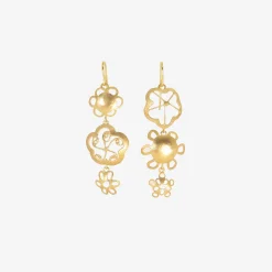 18k triple drop flowery erewhon earrings