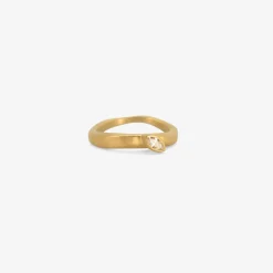 22k wave ring with marquis diamond, .11ct