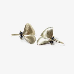 18k white gold & black diamond moth wings