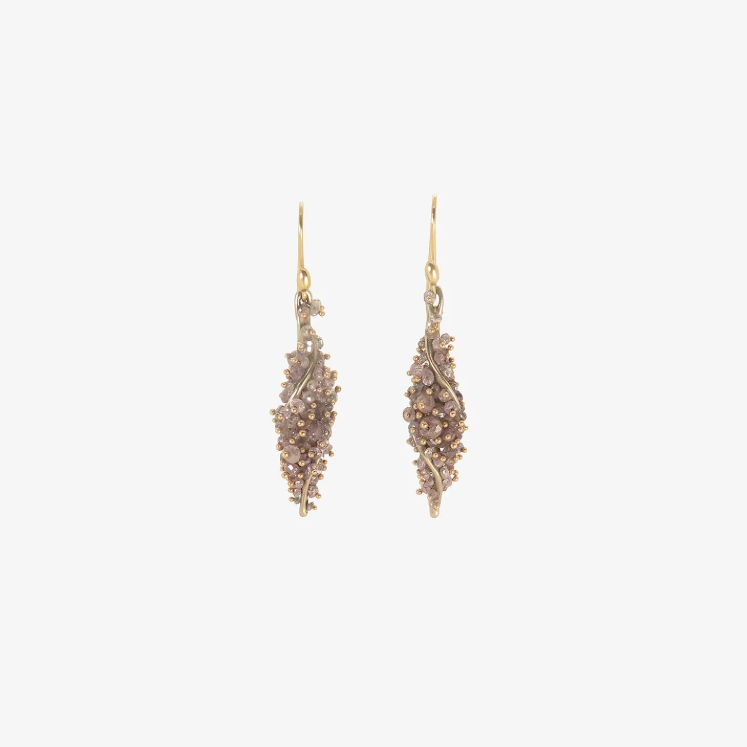18k white gold & lavender diamond twist earrings