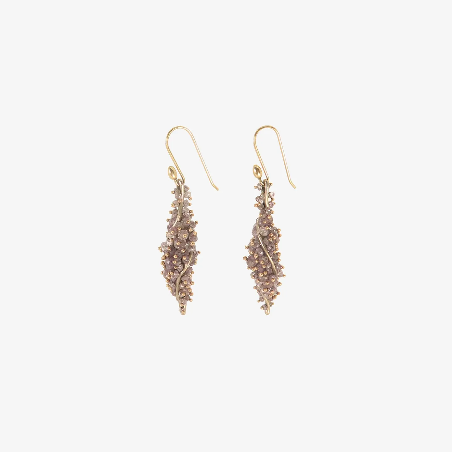 18k white gold & lavender diamond twist earrings