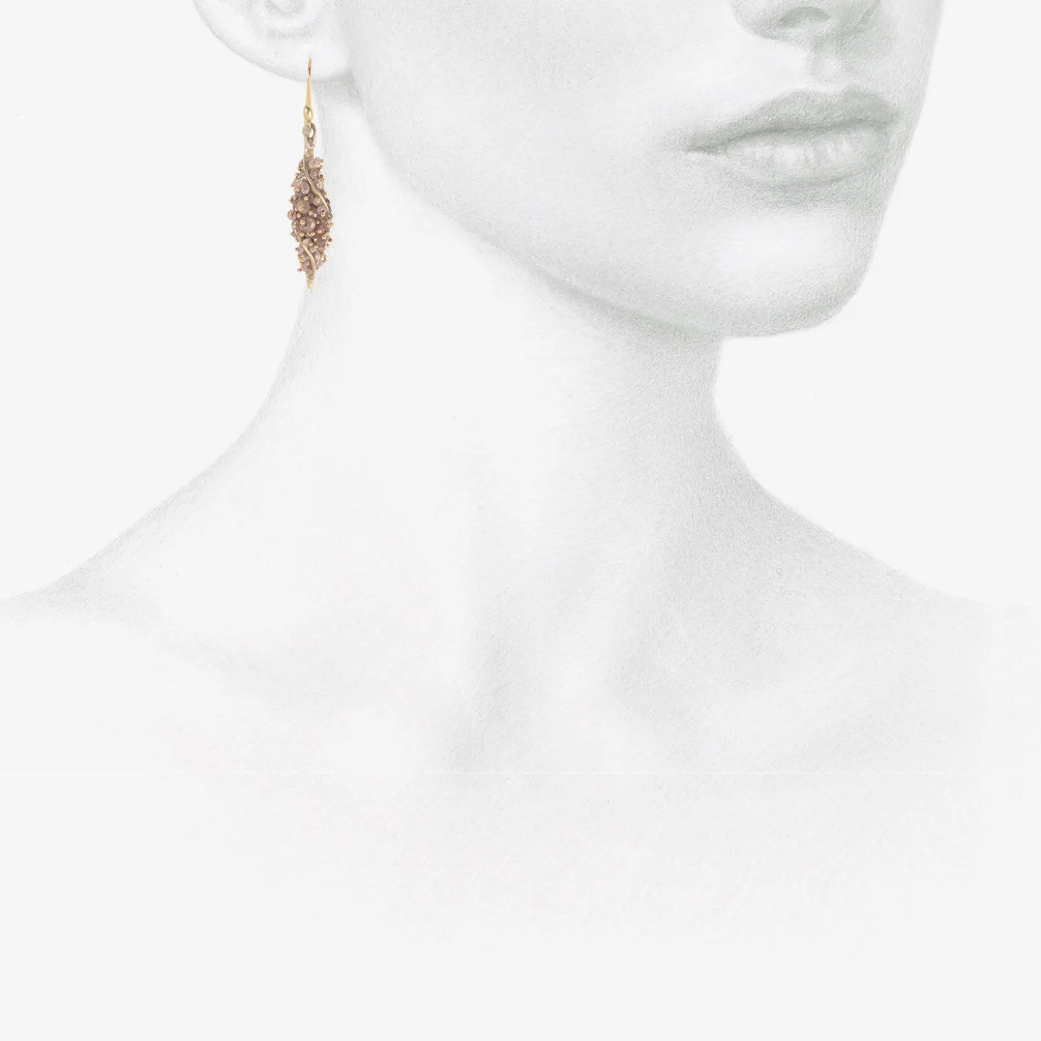 18k white gold & lavender diamond twist earrings