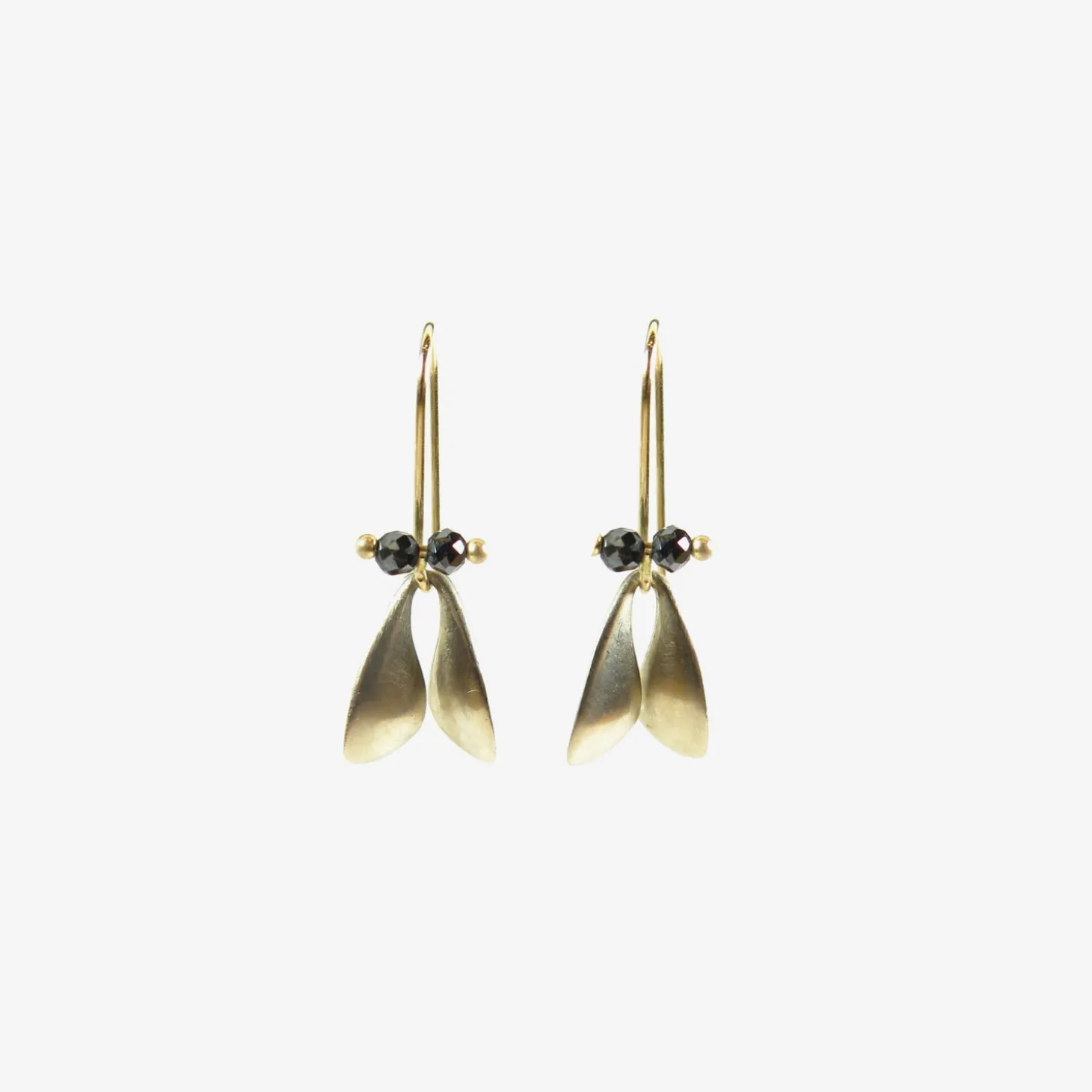 18k white gold fly wings with black diamonds