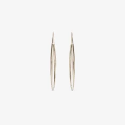 14k white gold large oval hoops