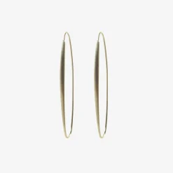14k white gold small oval hoops