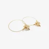 14k white pearl small hoop clusters