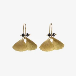 18k yellow gold & black diamond moth wings