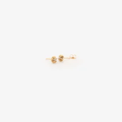 14k yellow gold & diamond extra large blossom studs, .12ct