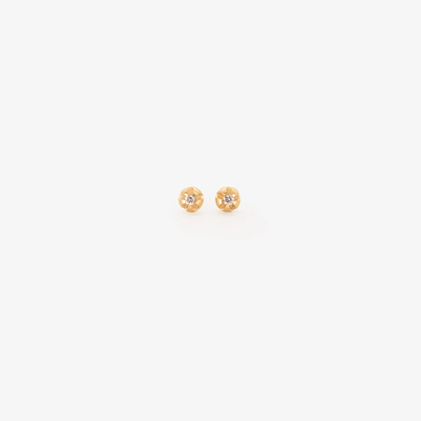 14k yellow gold & diamond extra large blossom studs, .12ct