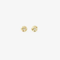 14k yellow gold & diamond medium blossom studs