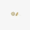 14k yellow gold dotted circle studs