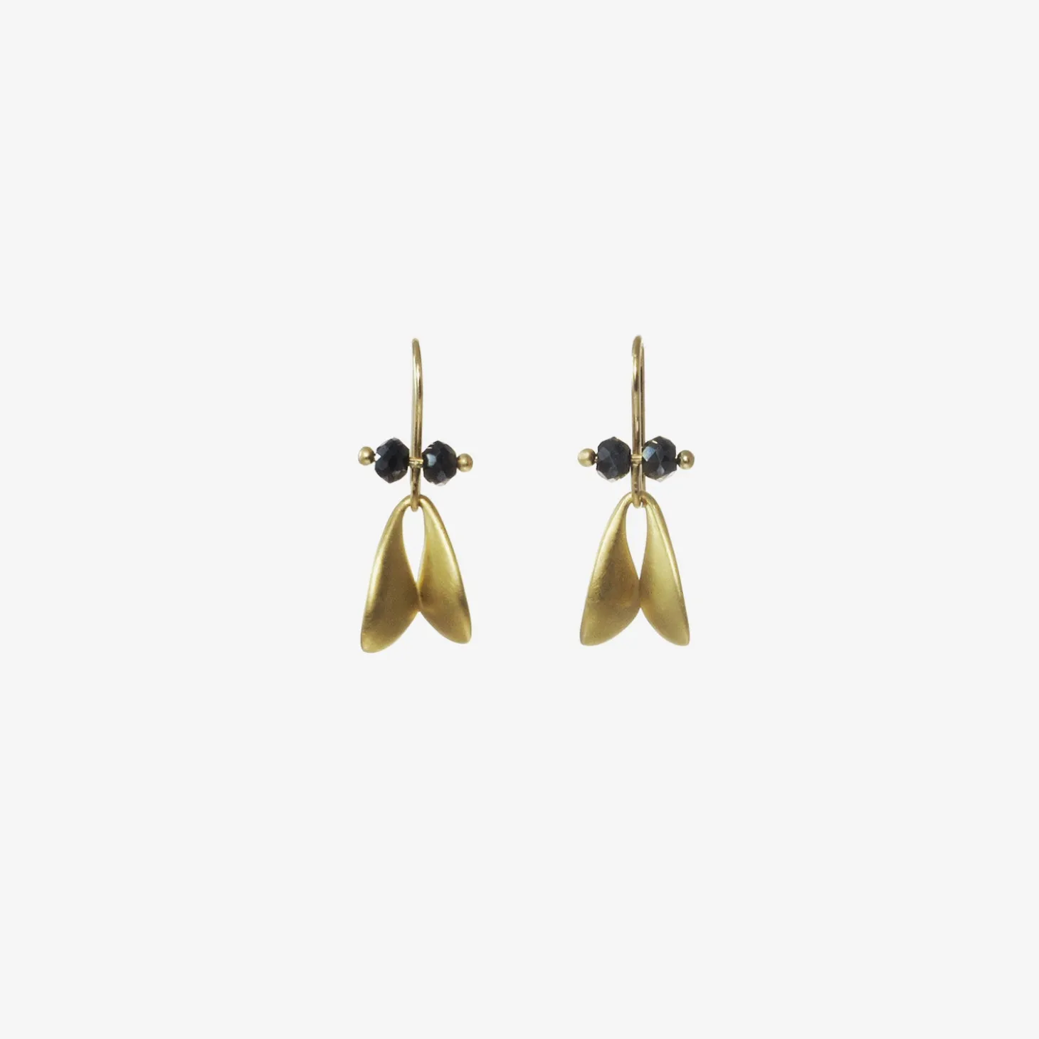 18k yellow gold fly wings with black diamonds