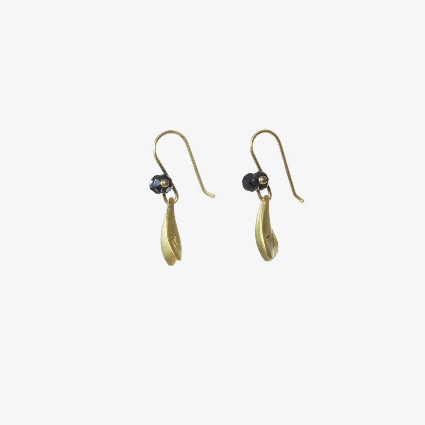 18k yellow gold fly wings with black diamonds