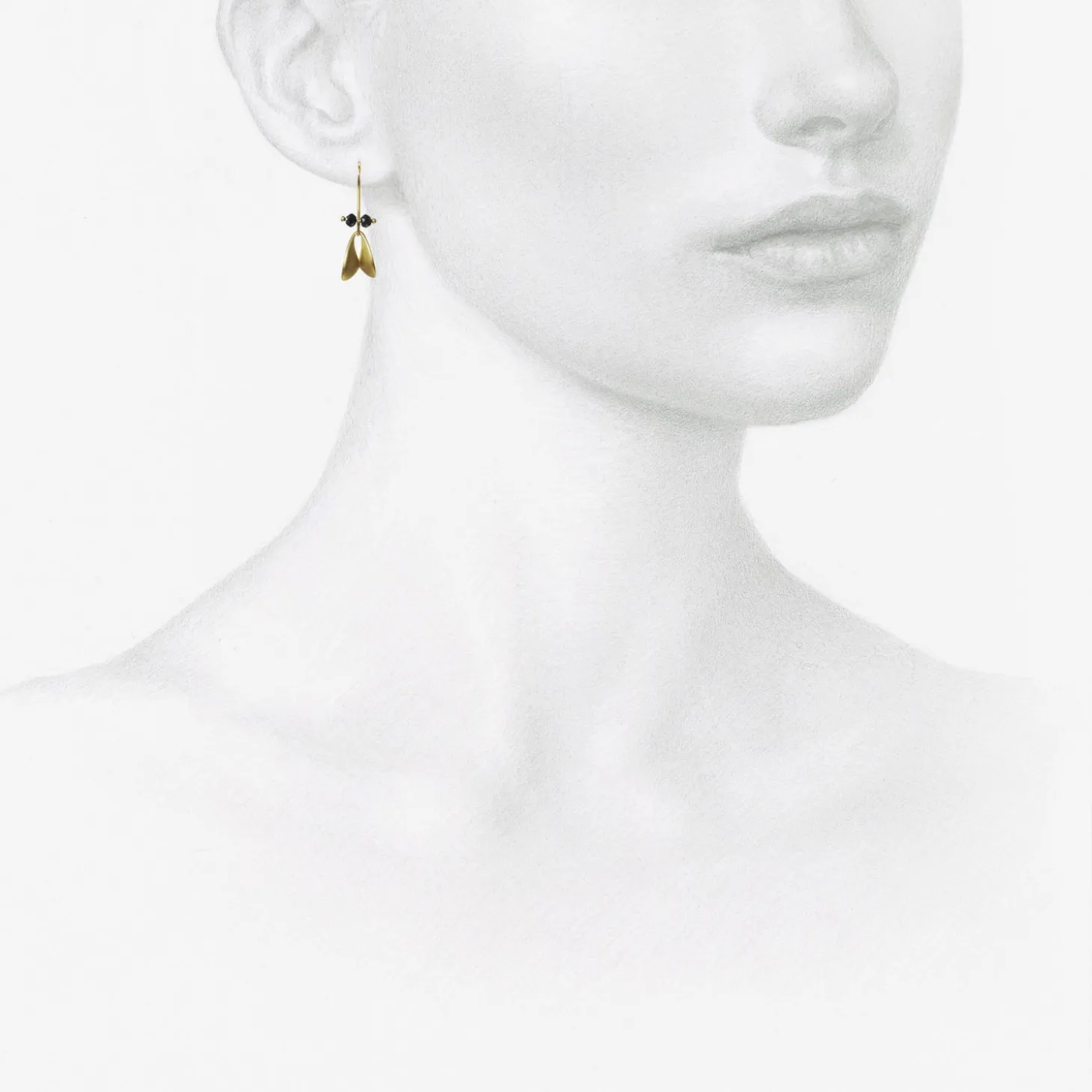 18k yellow gold fly wings with black diamonds