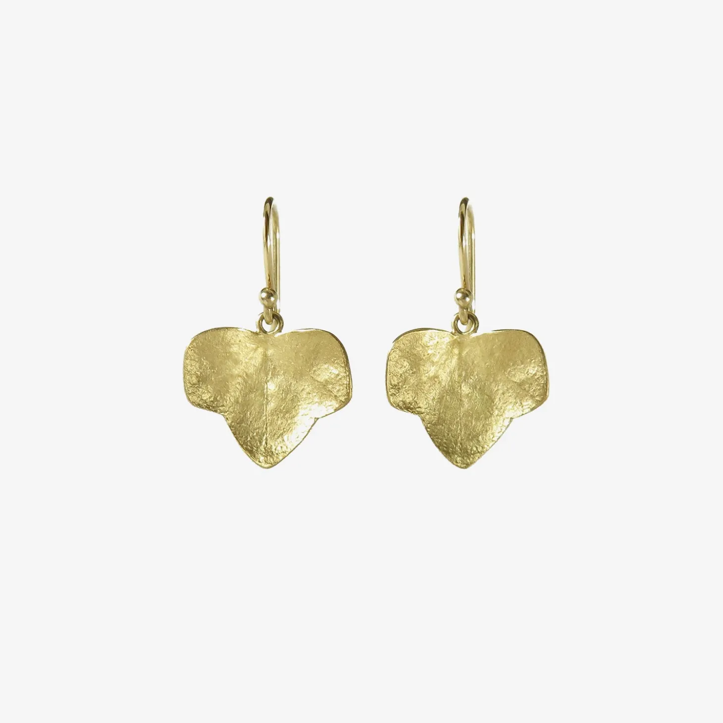 18k yellow gold ivy leaf earrings