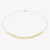 18k yellow gold medium dots arc necklace