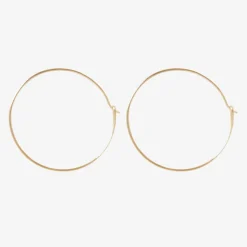 14k yellow gold needle loop hoops