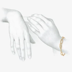 14k yellow gold solid link chain bracelet