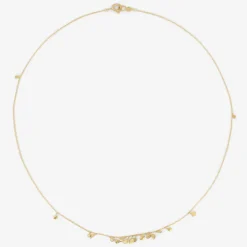 18k yellow gold tiny scattered seed necklace