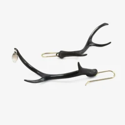 oxidized bronze & smoky quartz antler earrings