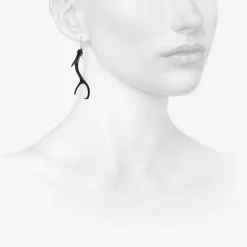 oxidized bronze antler earrings