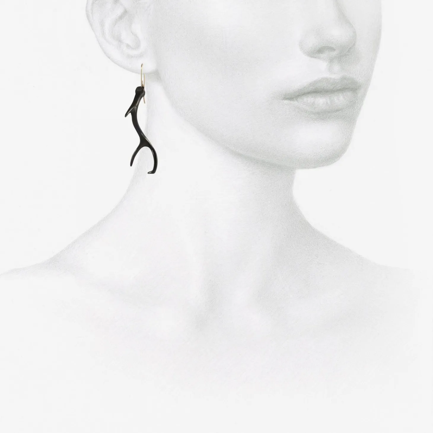oxidized bronze antler earrings