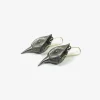 oxidized bronze bird head earrings