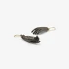 oxidized bronze hand earrings