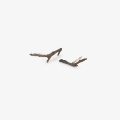 oxidized bronze large branch studs
