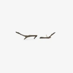 oxidized bronze large branch studs